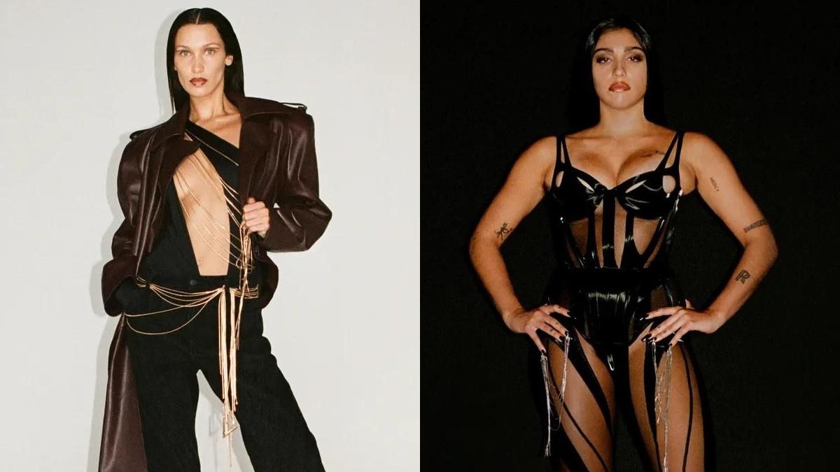 Ланцюги, шкіра і латекс: Белла Хадід і донька Мадонни взяли участь в показі Mugler – фото - Fashion