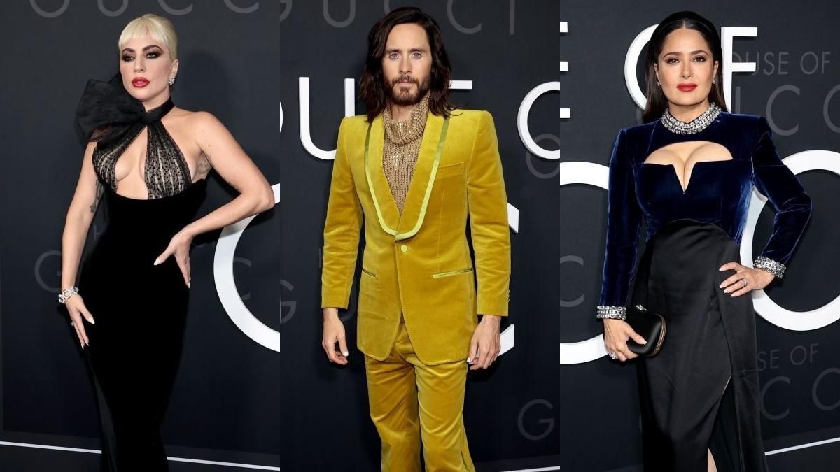 Оксамитовий вихід: Леді Гага, Сальма Гаєк і Джаред Лето прийшли за дрес-кодом на прем'єру фільму - Fashion