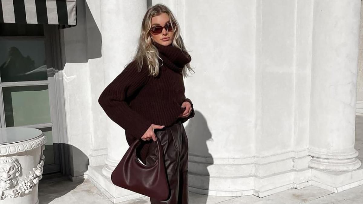 В кожаных брюках и свитере: Эльза Хоск учит создавать эффектный шоколадный образ В кожаных брюках и свитере: Эльза Хоск учит создавать эффектный шоколадный образ