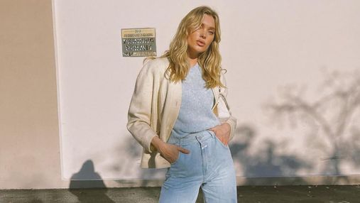 Эльза Хоск очаровала нежным образом в джинсах и лимонном кардигане: яркие фото