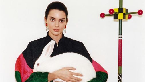 С кроликом, черепахами и детьми: Кендалл Дженнер снялась в изысканной фотосессии для Vogue