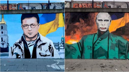 Зеленский – Поттер, Путин – Волдеморт: в Польше появились необычные муралы в поддержку Украины