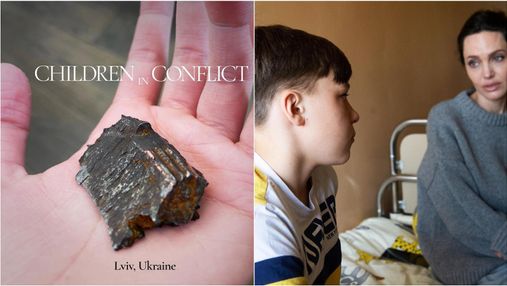 Джоли впервые в инстаграме прокомментировала визит в Украину и показала обломок бомбы