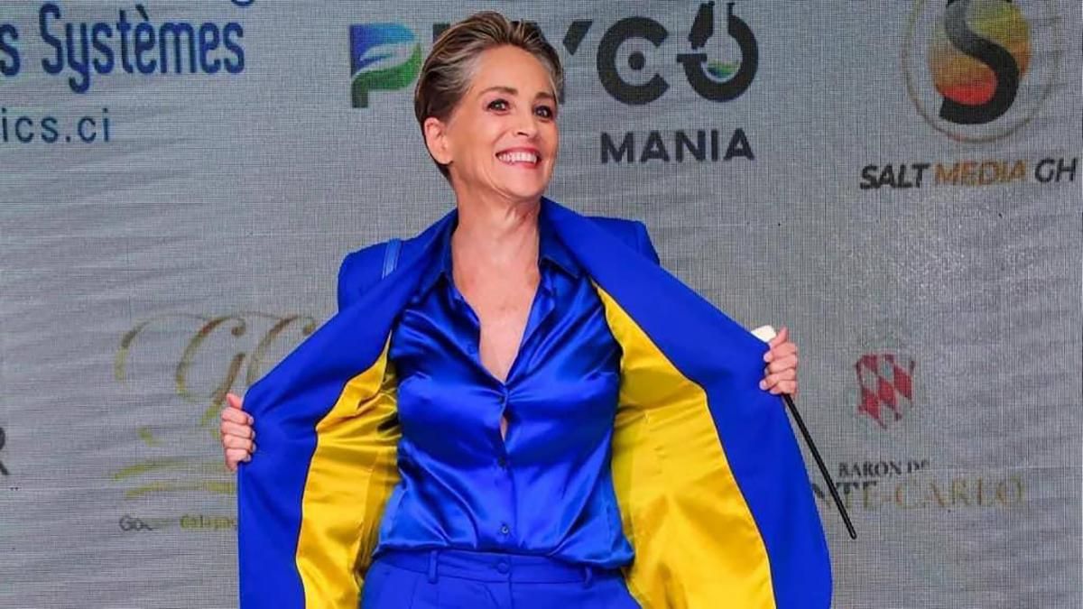 В сине-желтом костюме  Шэрон Стоун поддержала Украину на Каннском кинофестивале - Fashion