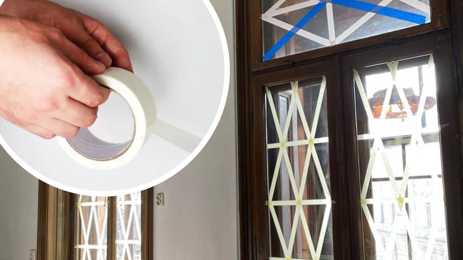 Как правильно заклеить окна скотчем, чтобы стекло не вылетело Как правильно заклеить окна скотчем, чтобы стекло не вылетело