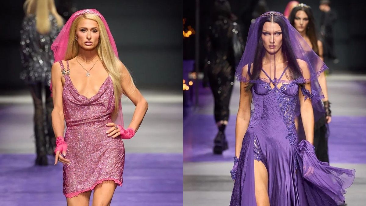 Пэрис Гилтон закрыла показ Versace в образе невесты
