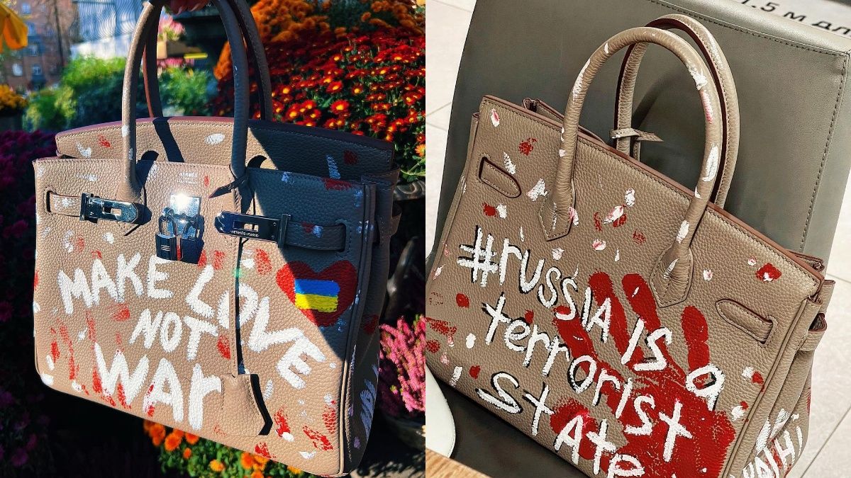 Мисс Украина Вселенная Анна Неплях раскрасила дорогую сумку Hermes