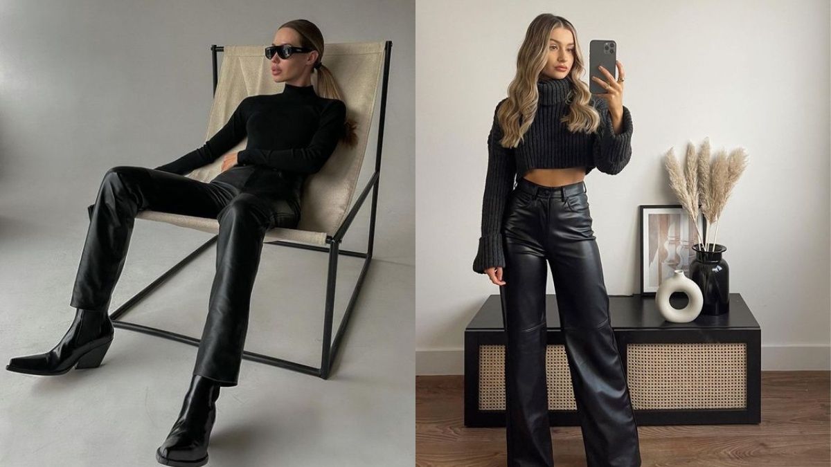 Модні образи зі шкіряними штанами Модні образи зі шкіряними штанами