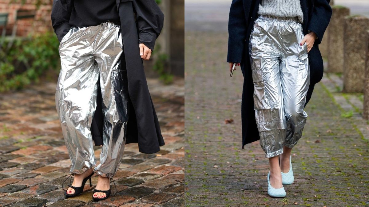 Металлические штаны - тренд осени 2023 Металлические штаны - тренд осени 2023