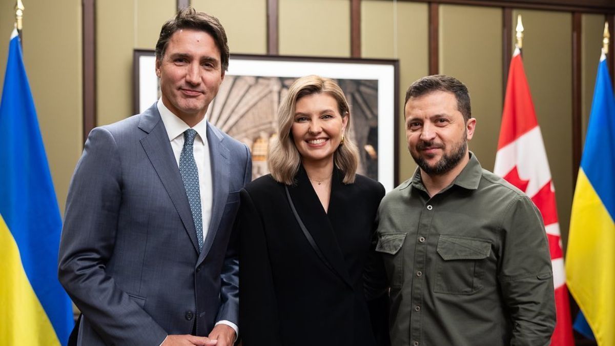 Олена та Володимир Зеленські та Джастін Трюдо Олена та Володимир Зеленські та Джастін Трюдо