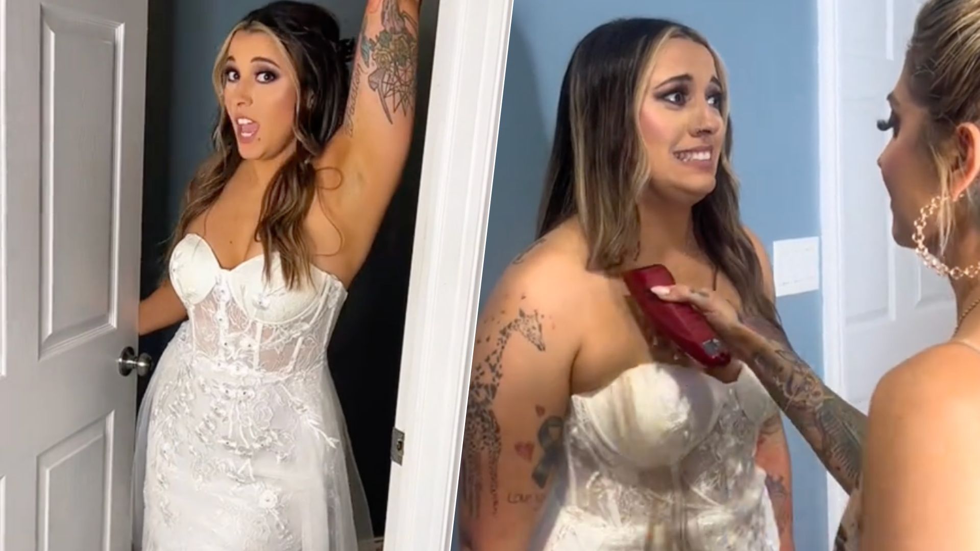 Наречена обрізала волосся на весіллі - відео з реакцією нареченого Наречена обрізала волосся на весіллі - відео з реакцією нареченого