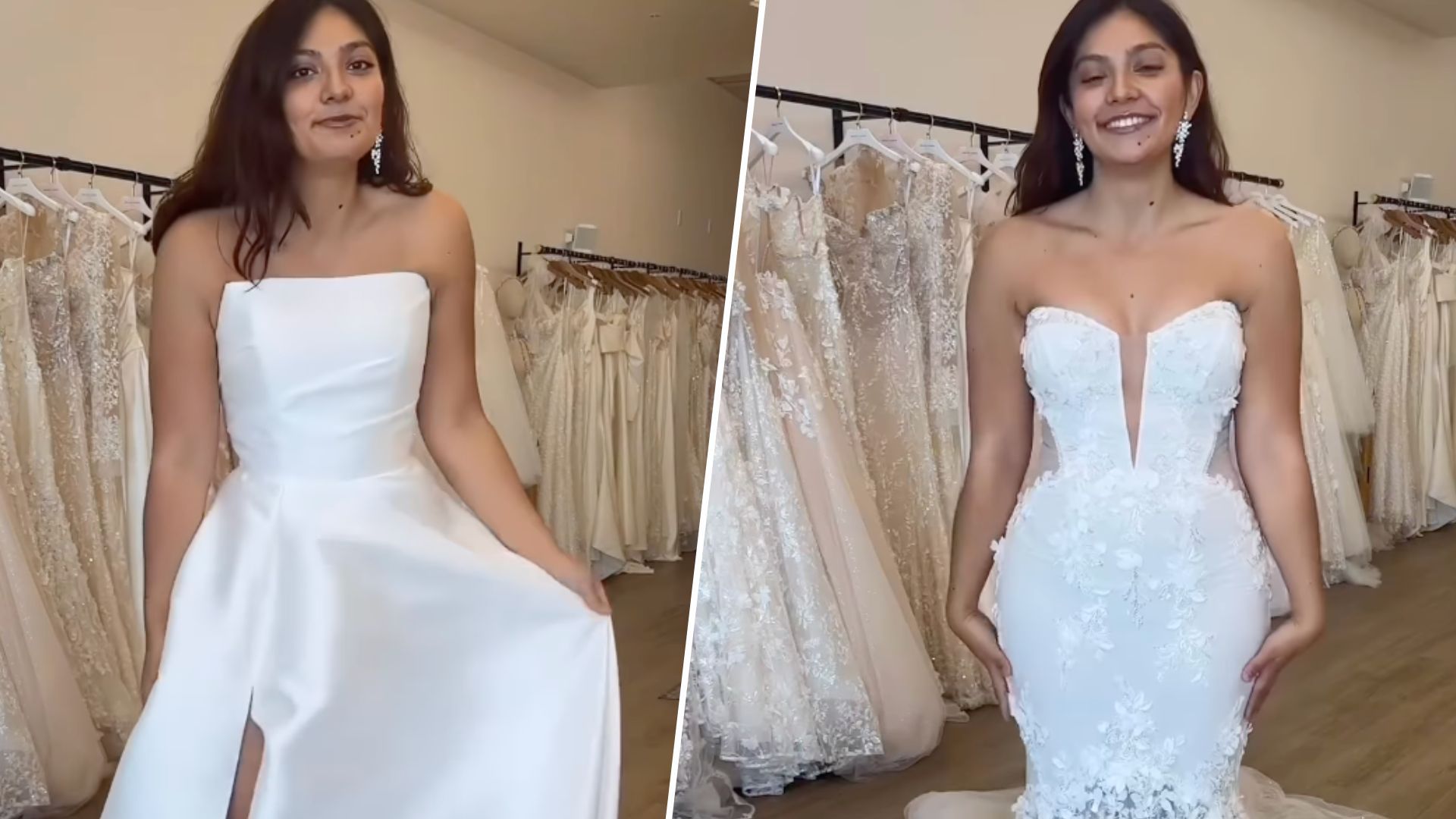 Невеста показала, какие платья выбирали для нее родственники и какое она сама - видео