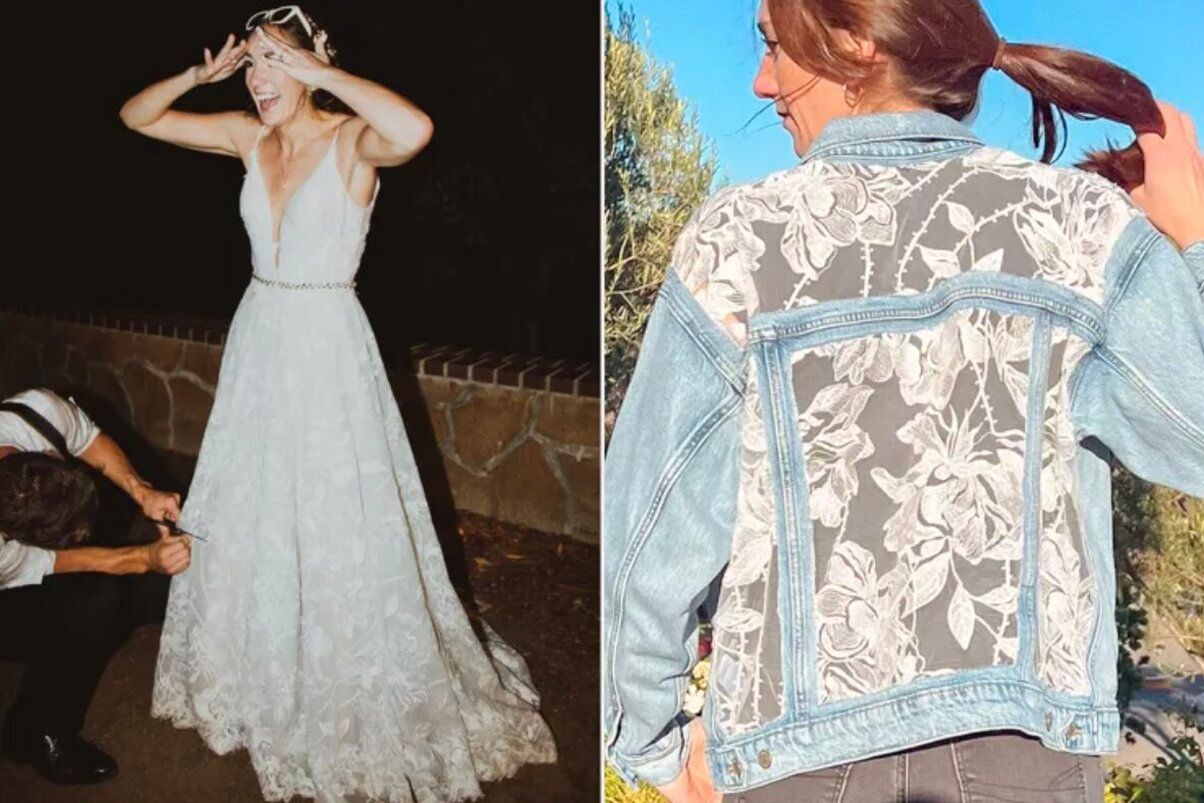 Свадебное платье перешили в жакет - как мама переделала вещь дочери Свадебное платье перешили в жакет - как мама переделала вещь дочери