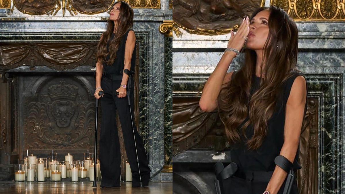 Вікторія Бекхем з'явилася на своєму показі на милицях Вікторія Бекхем з'явилася на своєму показі на милицях