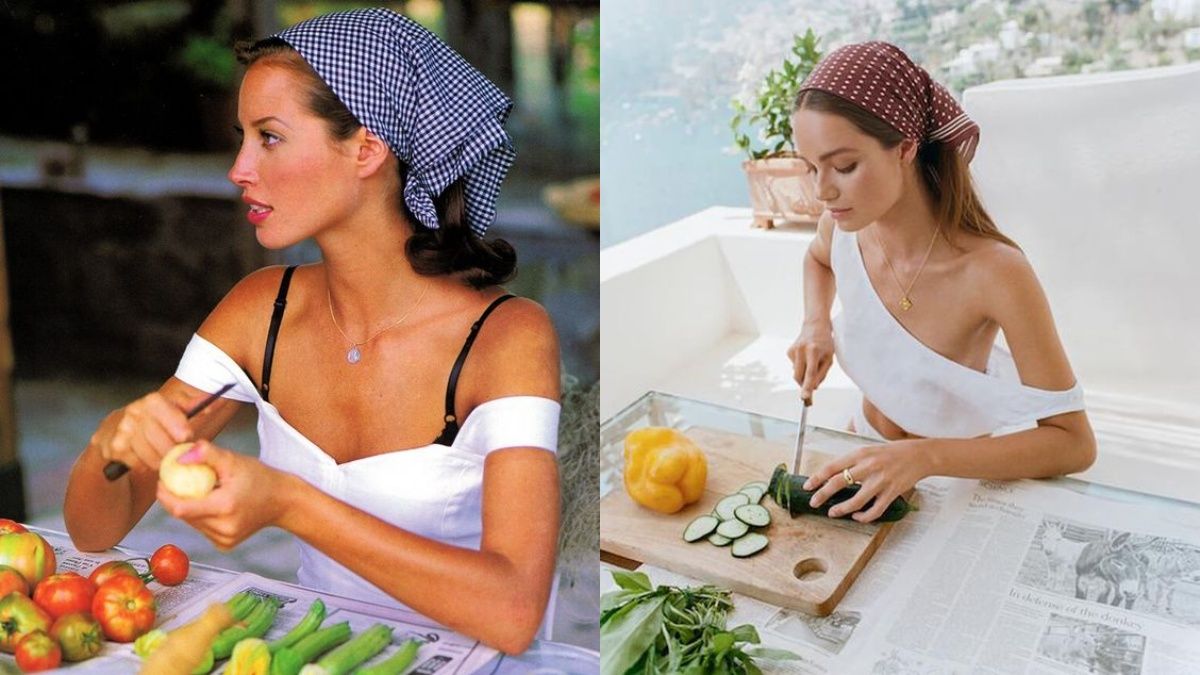 Актуальна хустинка на волосся влітку 2024 року Актуальна хустинка на волосся влітку 2024 року