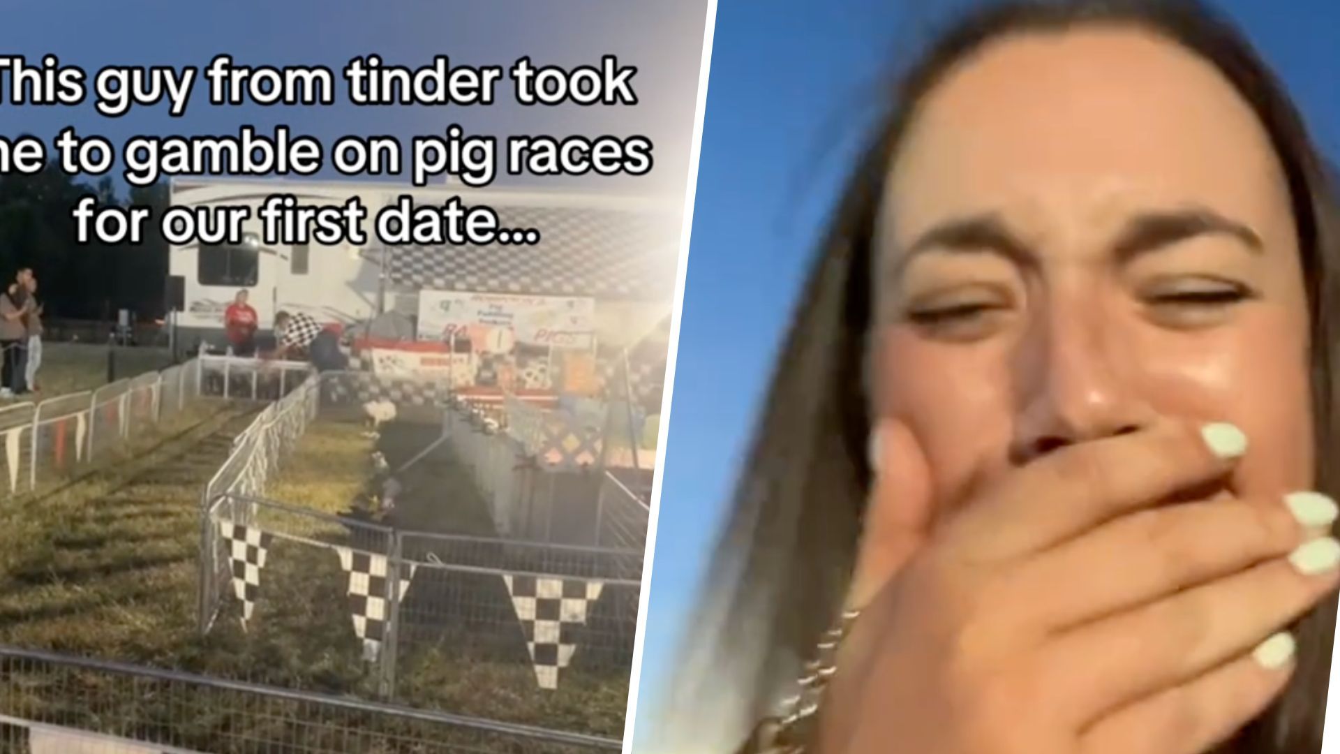 На першому побаченні хлопець повів дівчину на перегони свиней - відео На першому побаченні хлопець повів дівчину на перегони свиней - відео