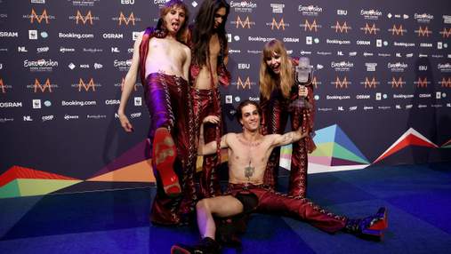 Курйоз на Євробаченні-2021: у соліста Måneskin порвалися штани під час святкування перемоги