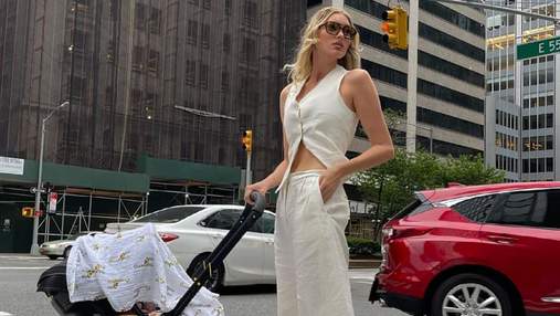 Эльза Хоск вернулась в Нью-Йорк: модный образ в льняном костюме – фото