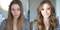 Женщины до и после макияжа